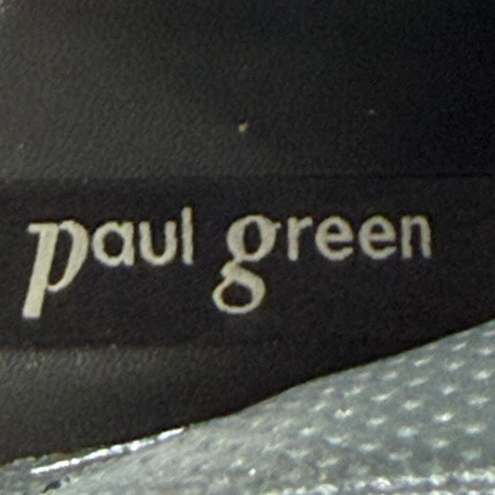 Paul Green Women's 7 Black Leather Heeled Sandal Slip On Dress Comfort Shoes - Picture 2 of 11